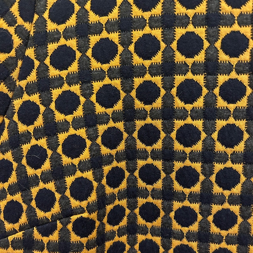 LOFT (petites) navy blue and mustard dress. - Picture 2 of 3